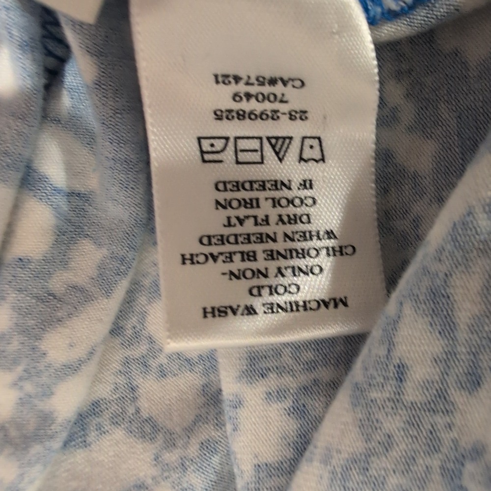 Ann Taylor Blue White Abstract Print Dolman‎ Sleeve Top Women's Size L - Picture 4 of 4